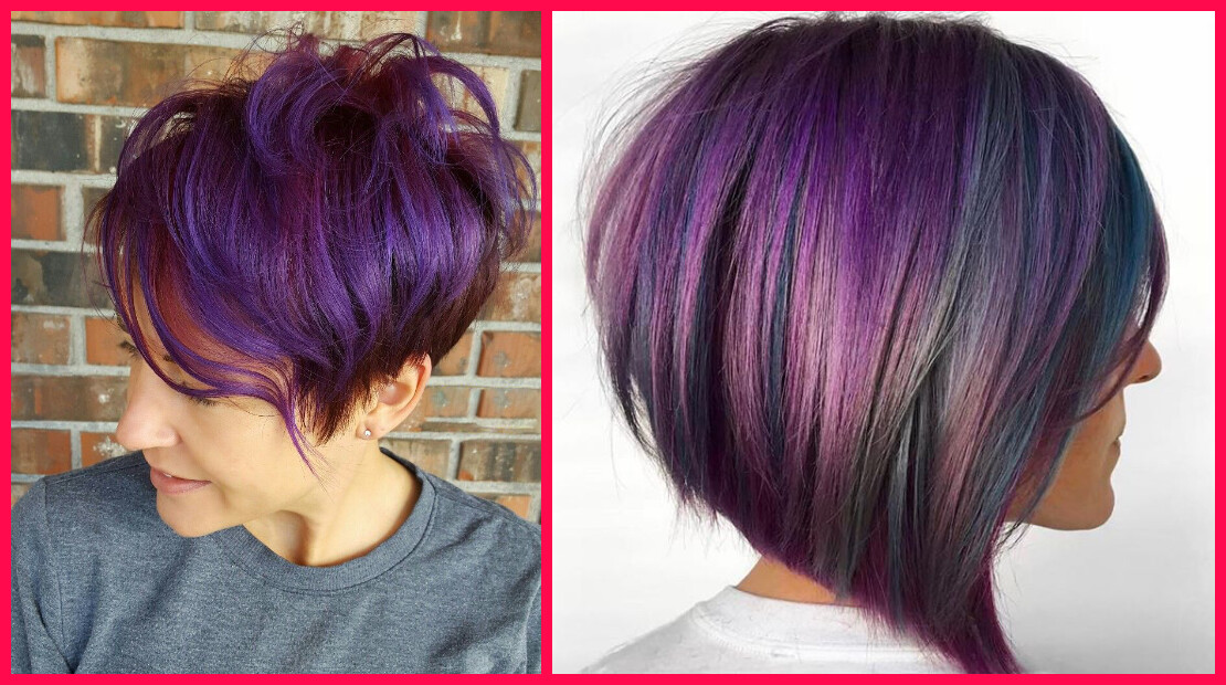 Short Purple Hairstyles For Thick Hair Highlighted Styles Short Purple Hairstyles For Thick Hair Highlighted Styles