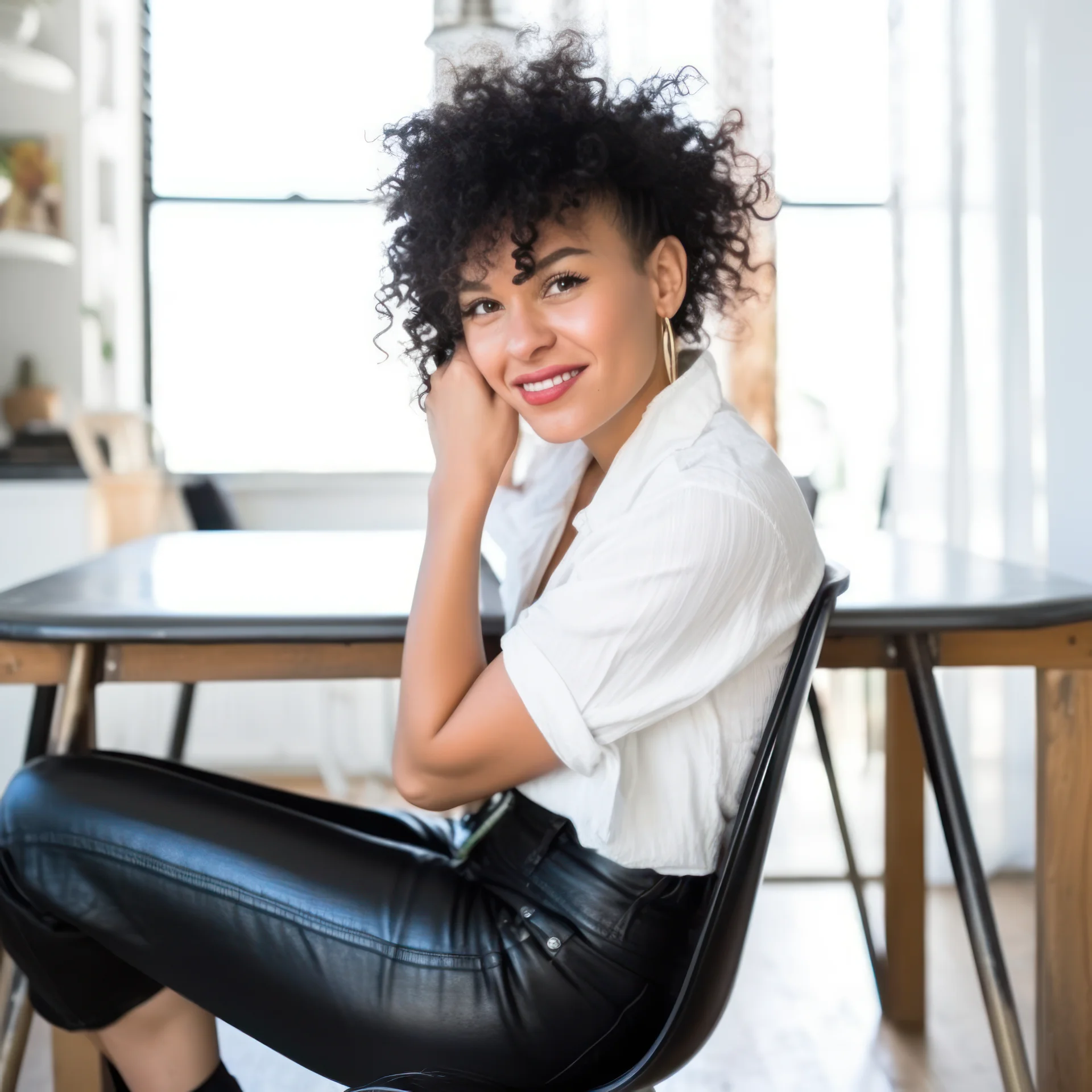 Curly Mohawk Hairstyle For Young Woman With Black Hair -12