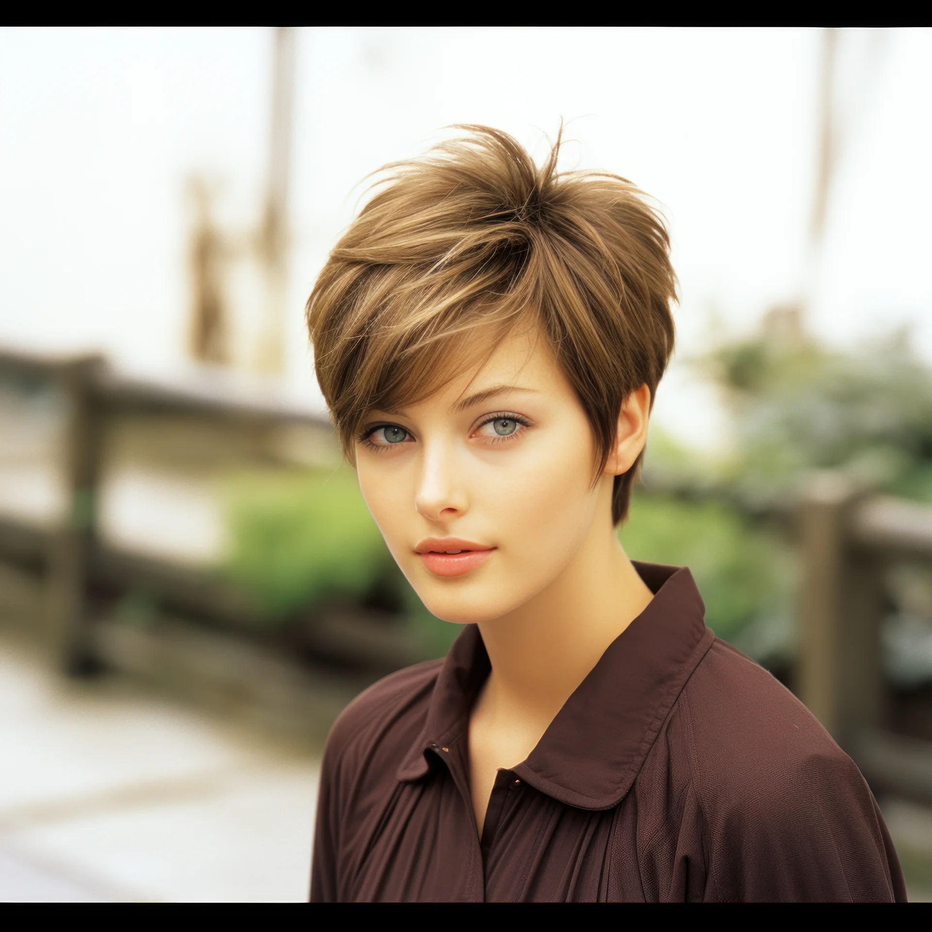 Short Brown Layered Crop Hairstyles For Women -1