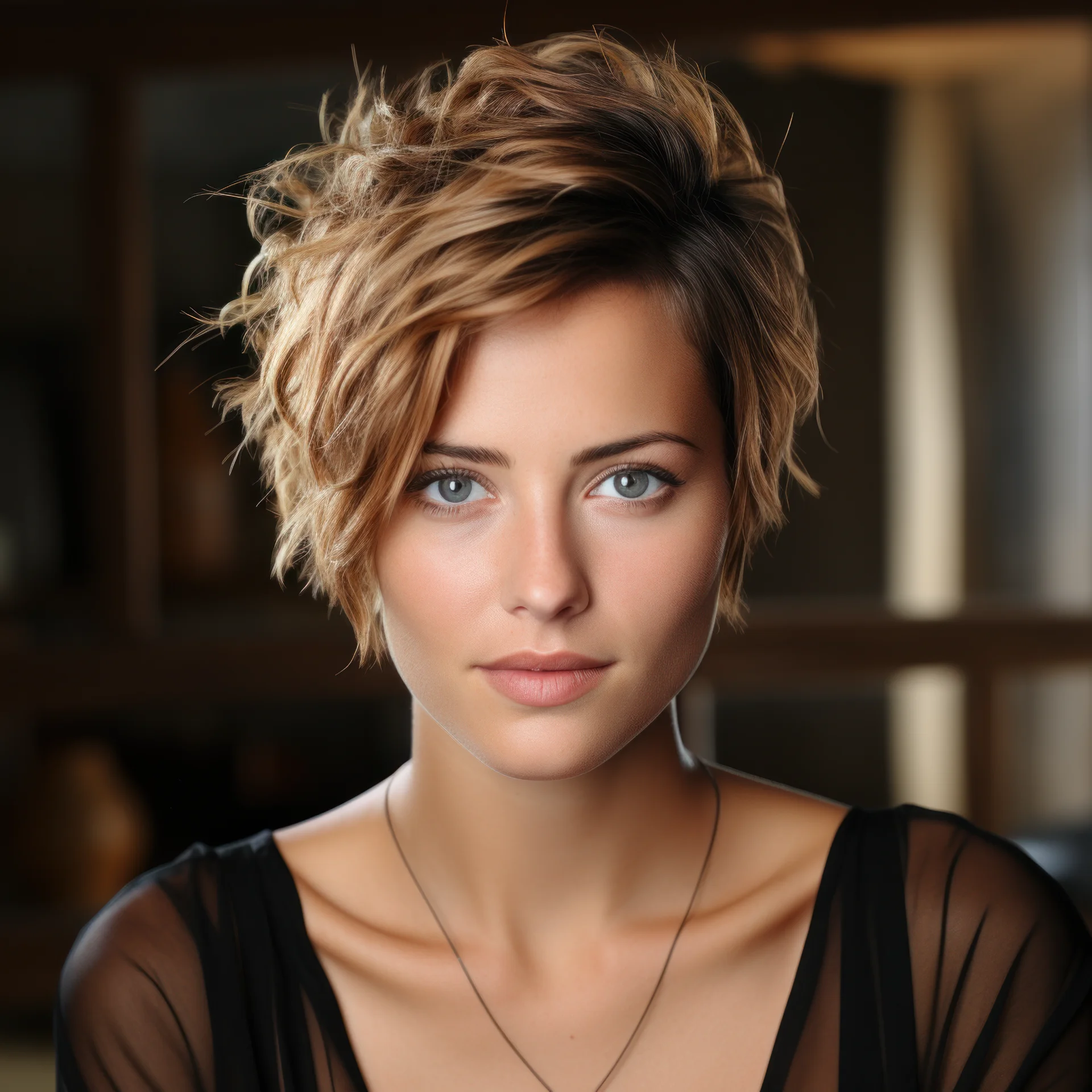 Short Brown Layered Crop Hairstyles For Women -2