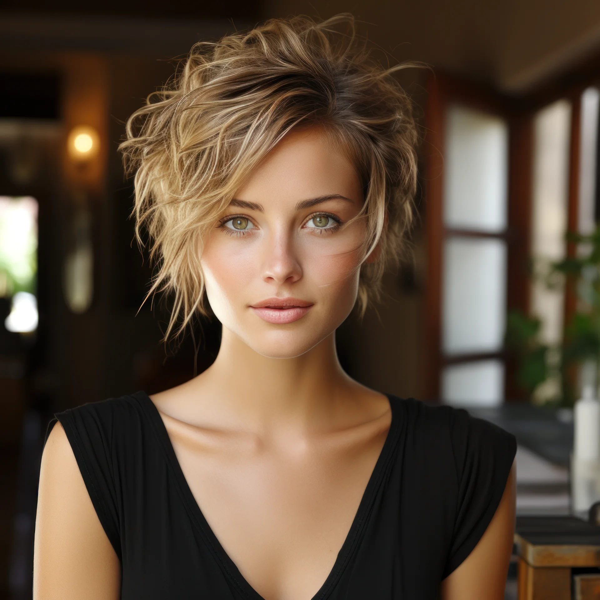 Short Brown Layered Crop Hairstyles For Women -3