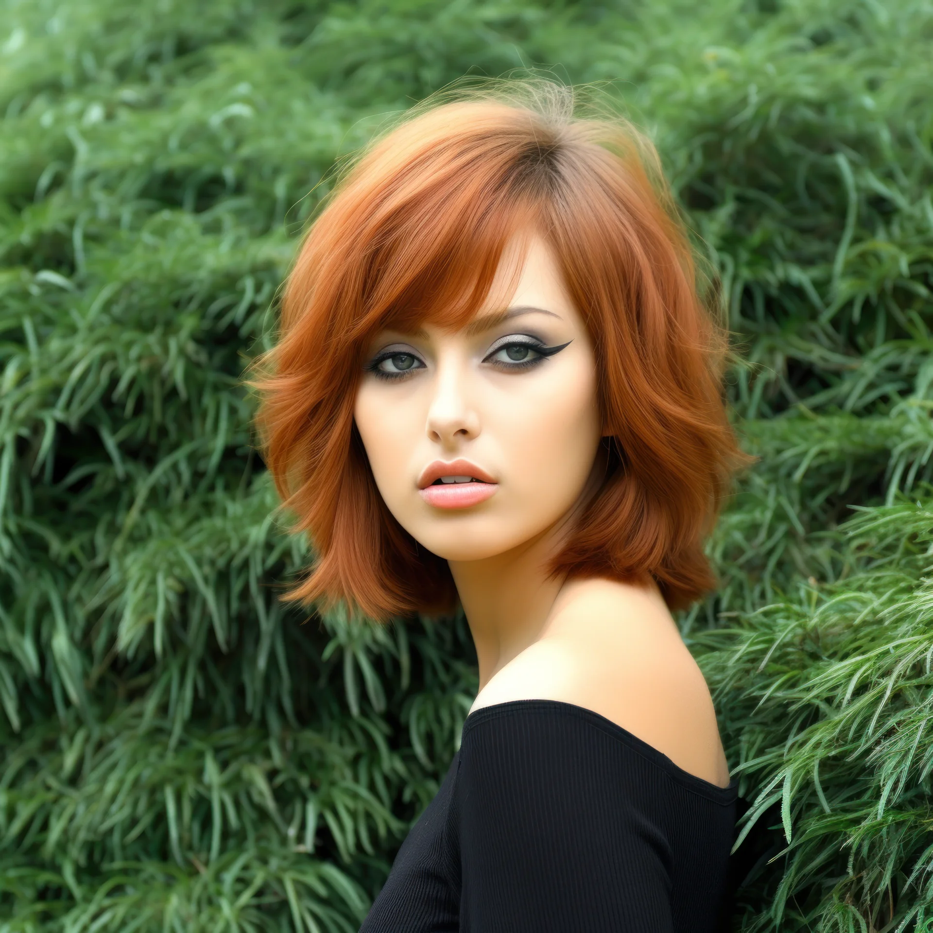 Short Brown Retro Glam Bob Hairstyles For Women -2