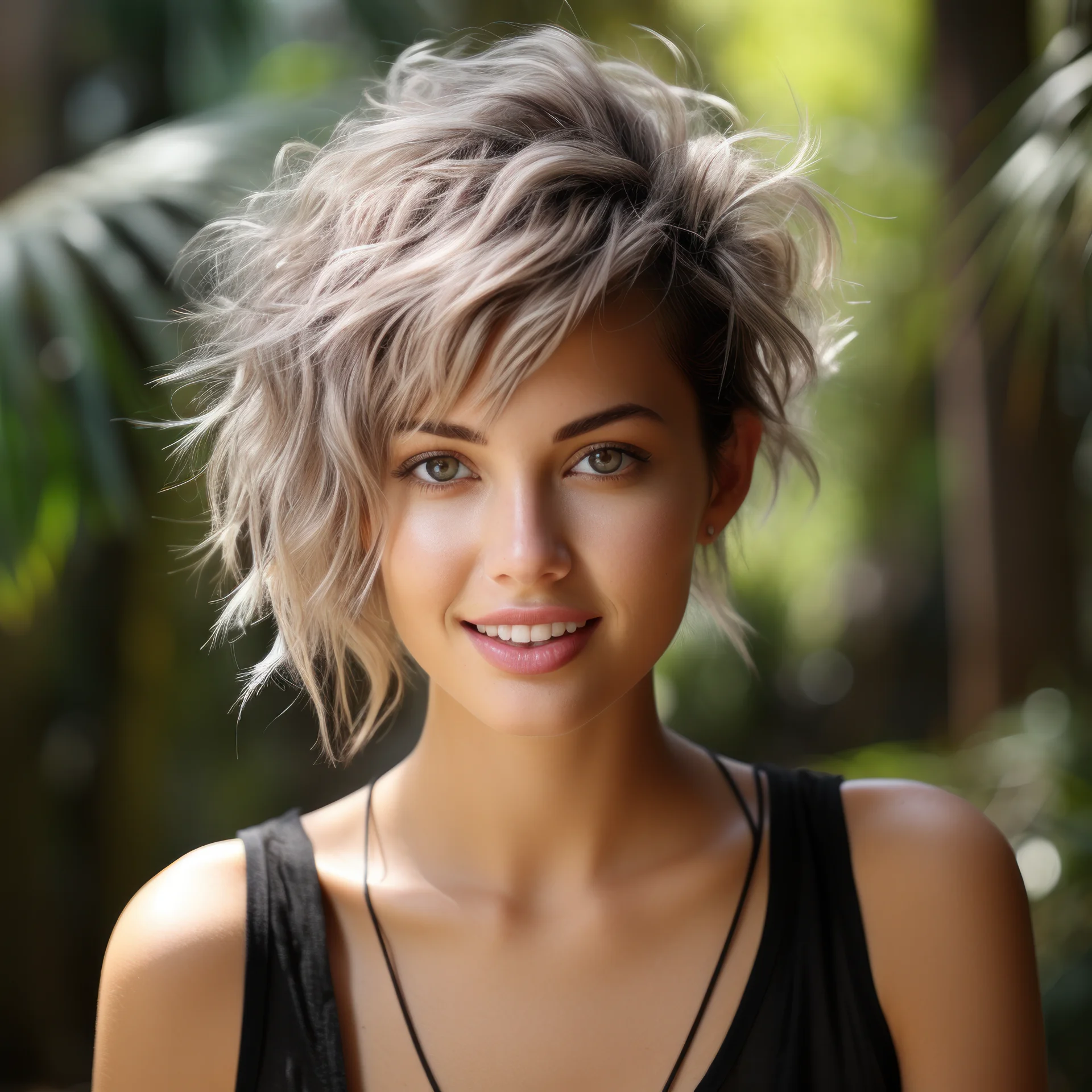Short Feathered Gray Pixie Hairstyles For Women -2